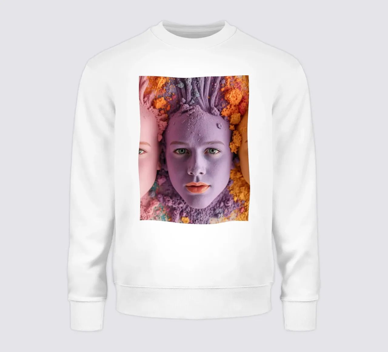 Polveri colorate espressione artistica con volti coperti felpa da DesignDoodle