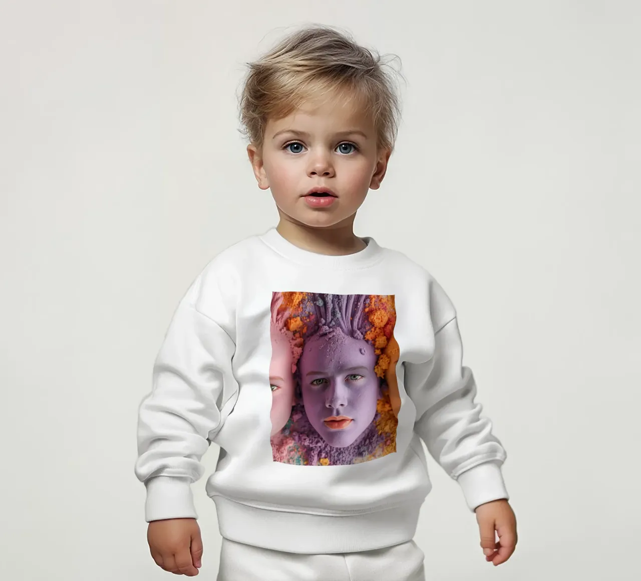 Polveri colorate espressione artistica con volti coperti felpa neonato da DesignDoodle