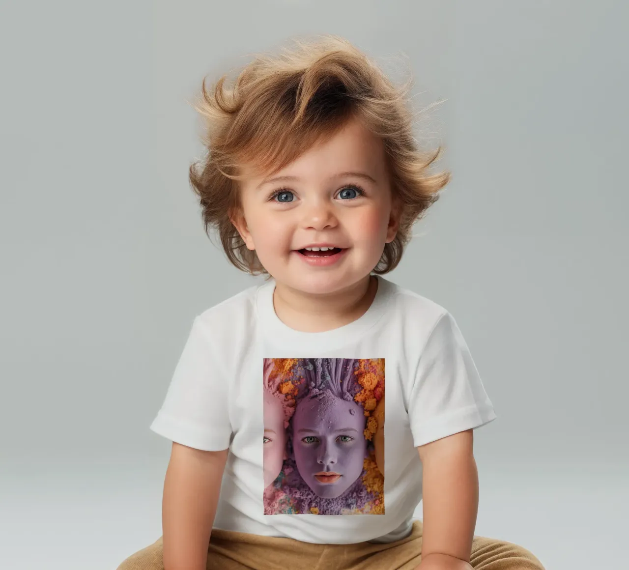 Polveri colorate espressione artistica con volti coperti maglietta neonato da DesignDoodle