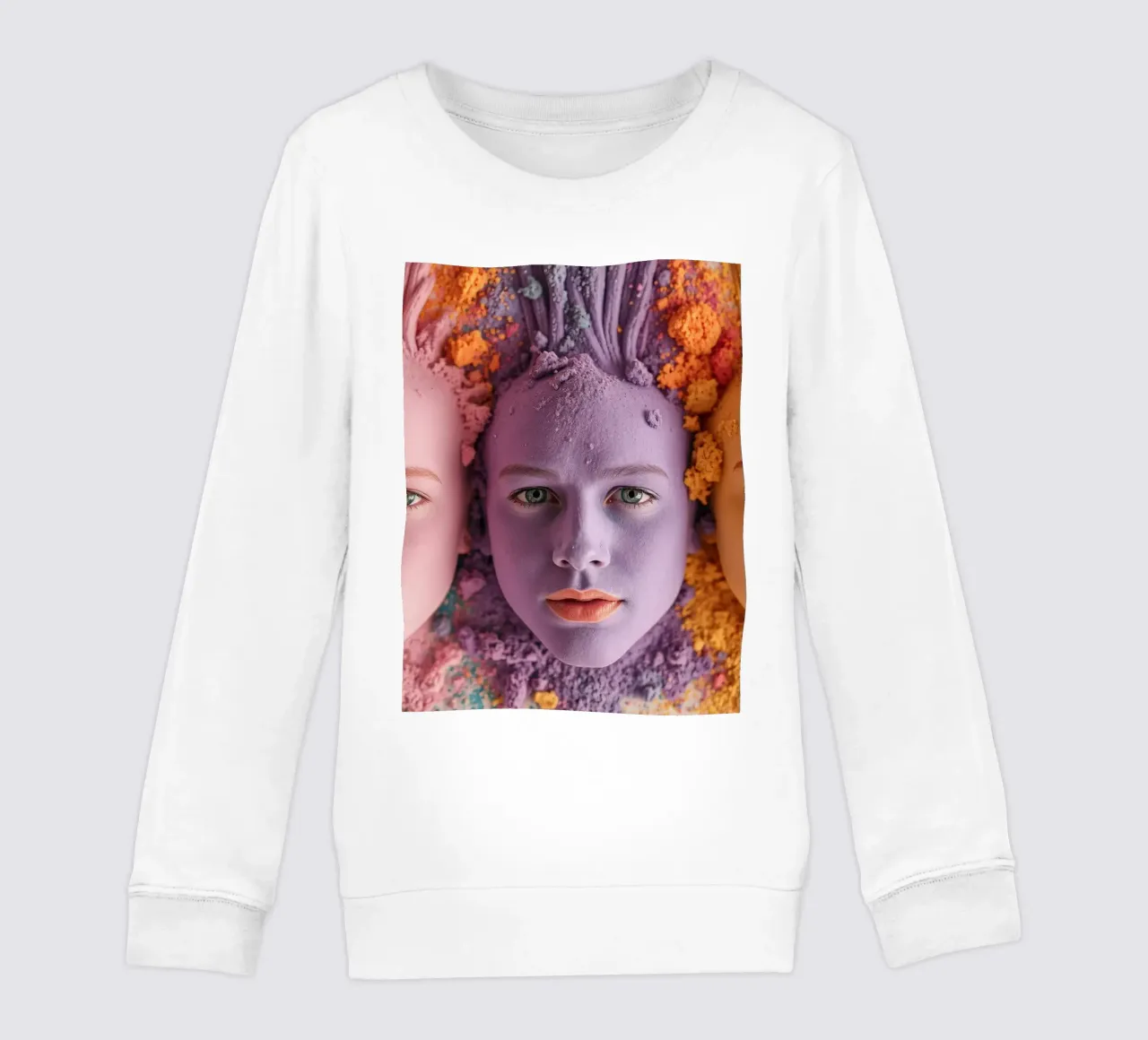 Polveri colorate espressione artistica con volti coperti felpa bambino da DesignDoodle