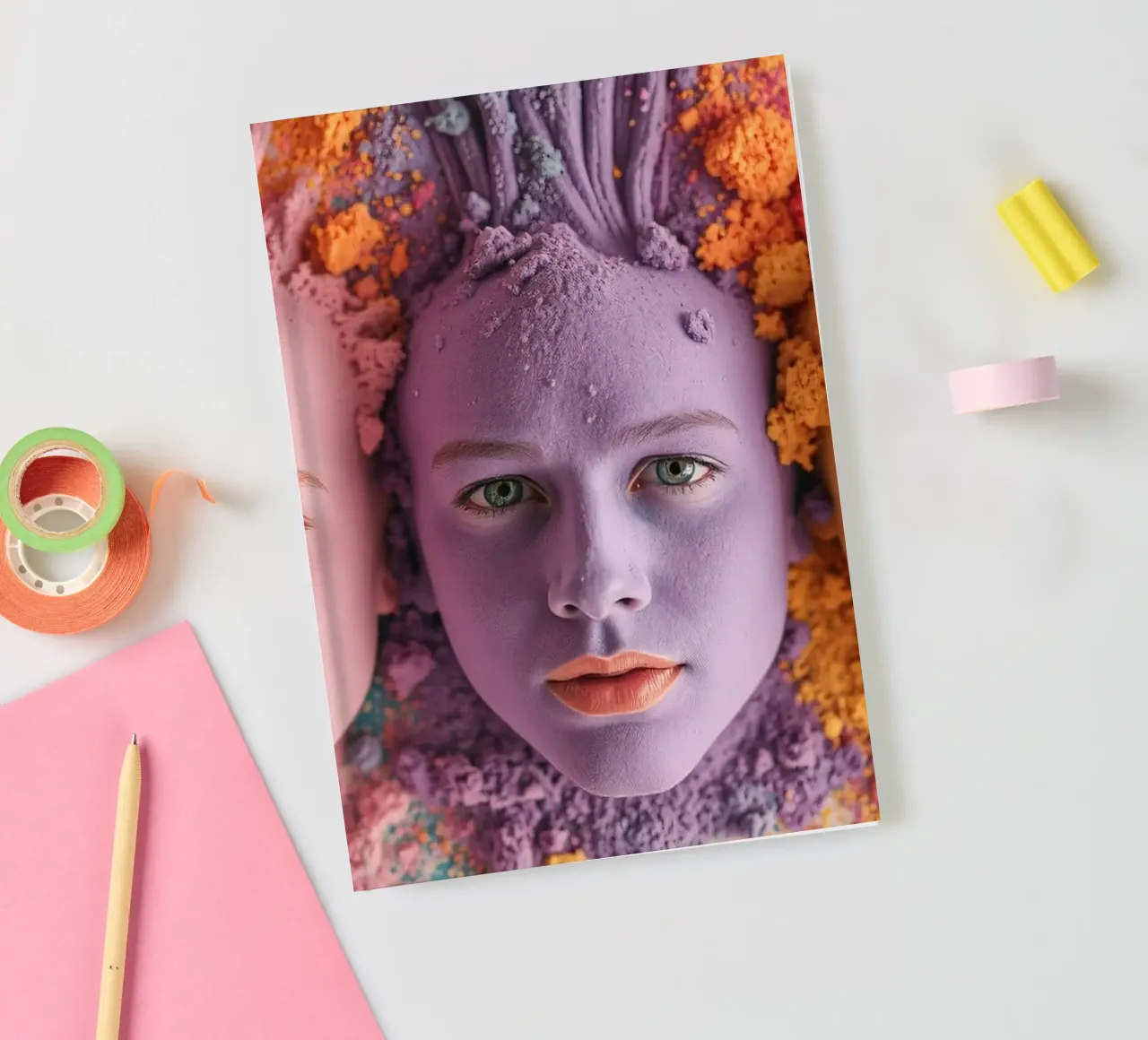 Polveri colorate espressione artistica con volti coperti diario da DesignDoodle
