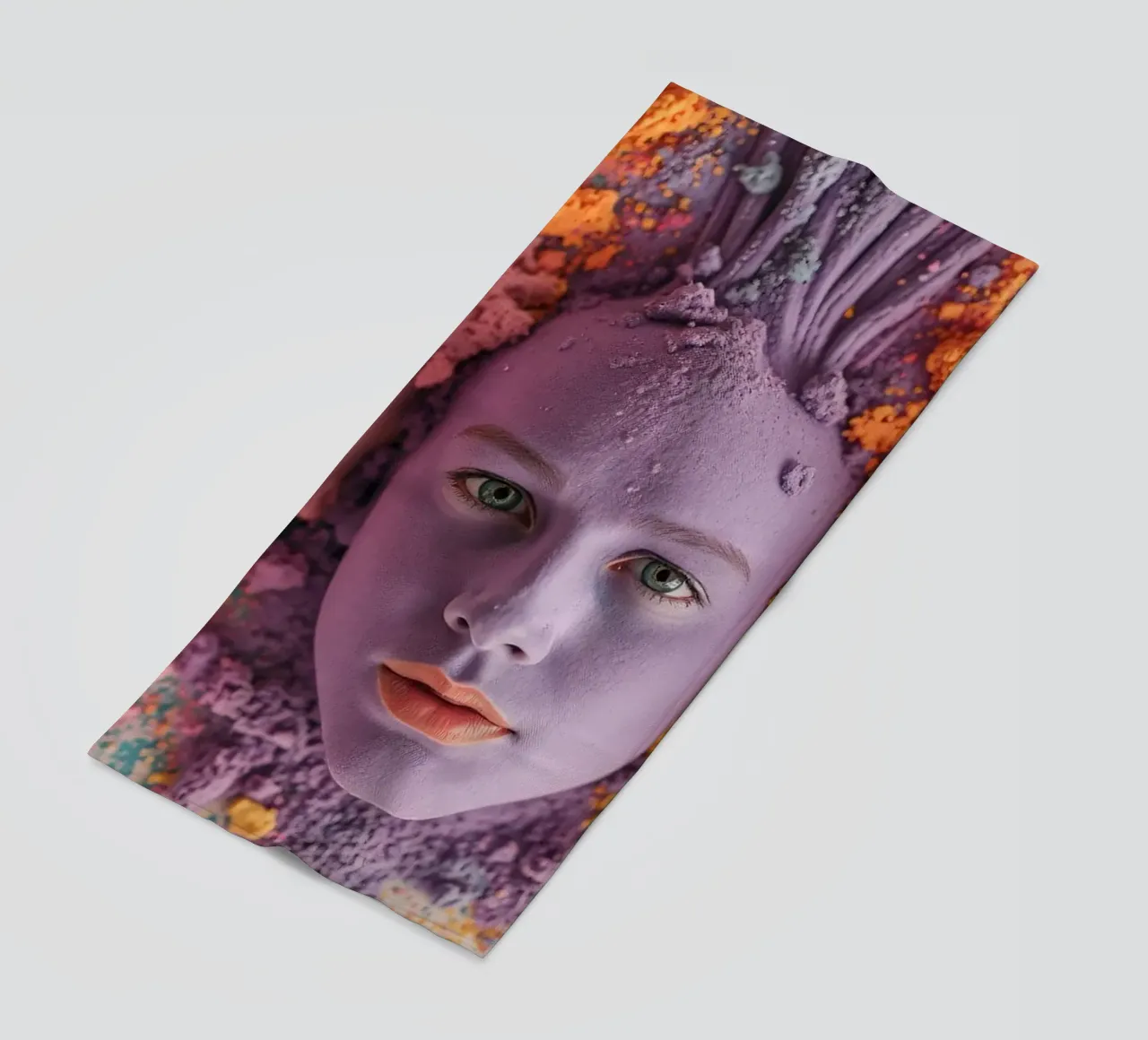 Polveri colorate espressione artistica con volti coperti telo mare da DesignDoodle