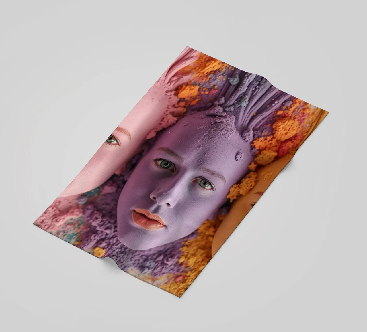 Polveri colorate espressione artistica con volti coperti telo mare da DesignDoodle