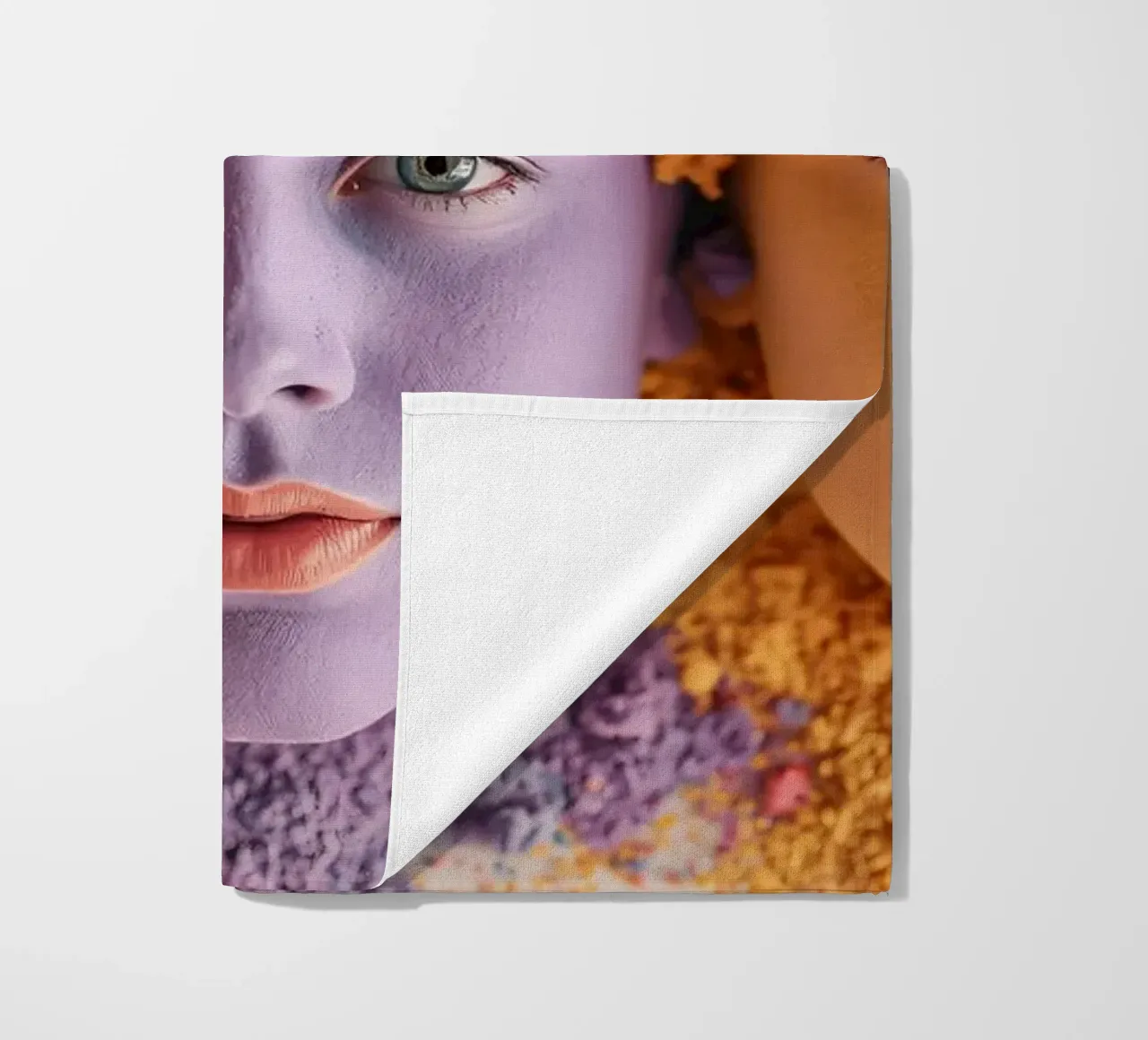 Polveri colorate espressione artistica con volti coperti telo mare da DesignDoodle