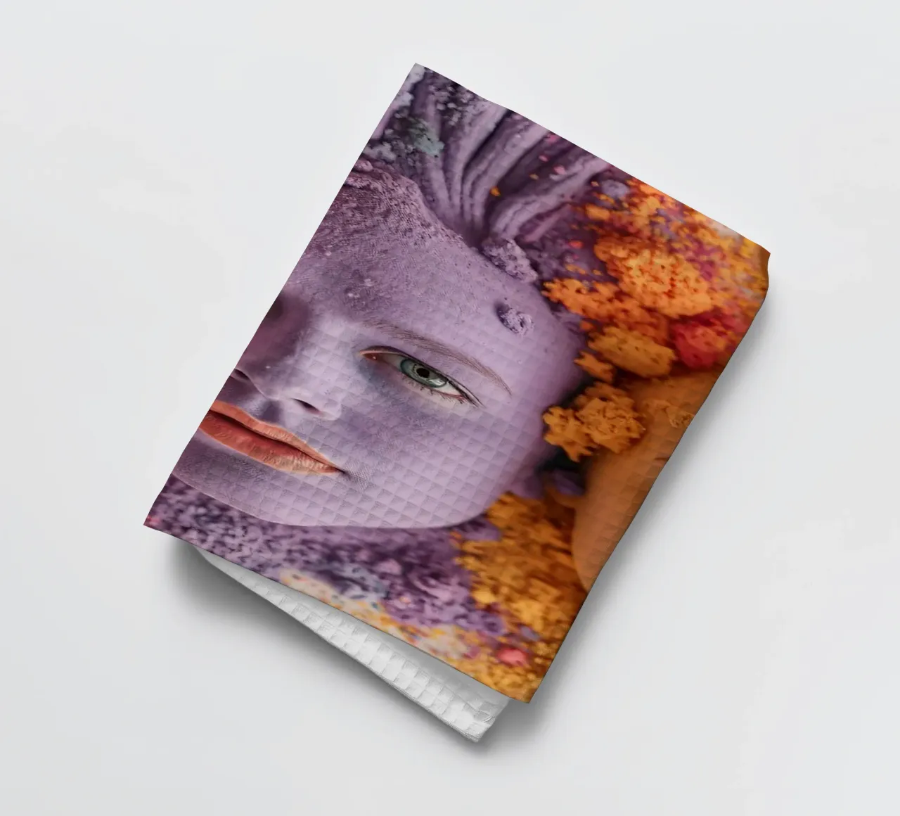 Polveri colorate espressione artistica con volti coperti canovaccio da cucina da DesignDoodle