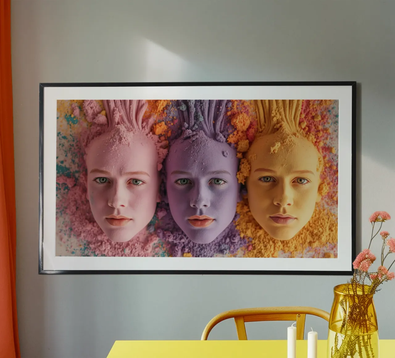 Poudres colorées expression artistique à visage couvert poster de DesignDoodle