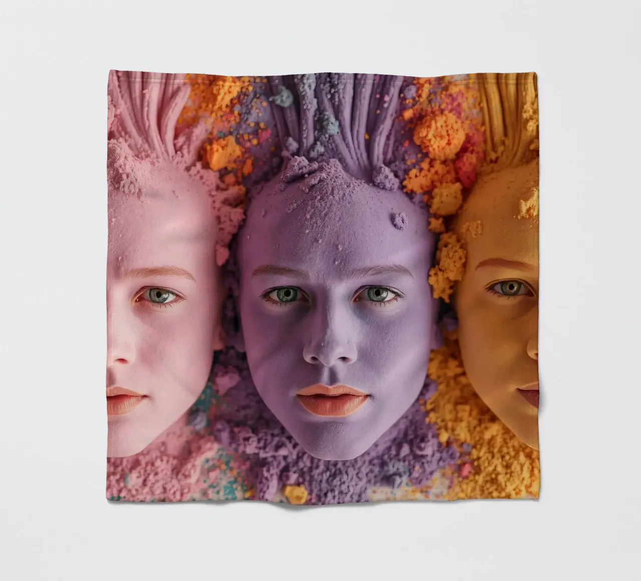 Poudres colorées expression artistique à visage couvert plaid polaire de DesignDoodle