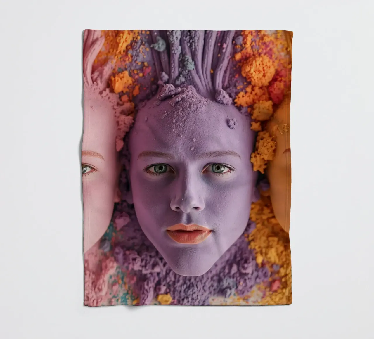 Polveri colorate espressione artistica con volti coperti coperta in pile da DesignDoodle
