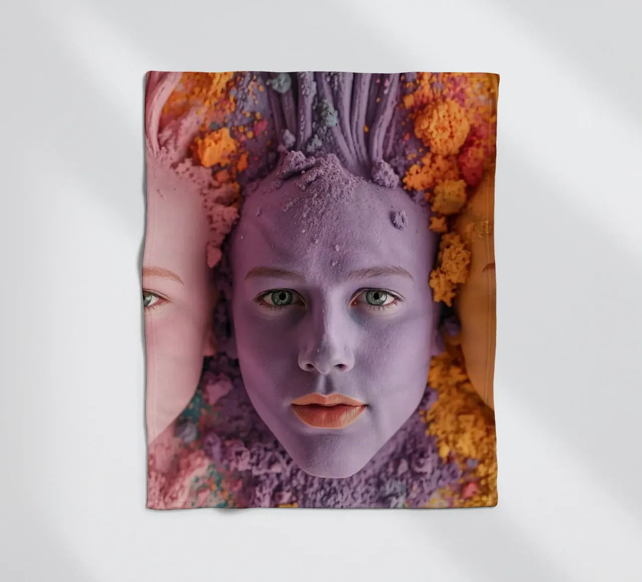 Polveri colorate espressione artistica con volti coperti coperta in pile da DesignDoodle