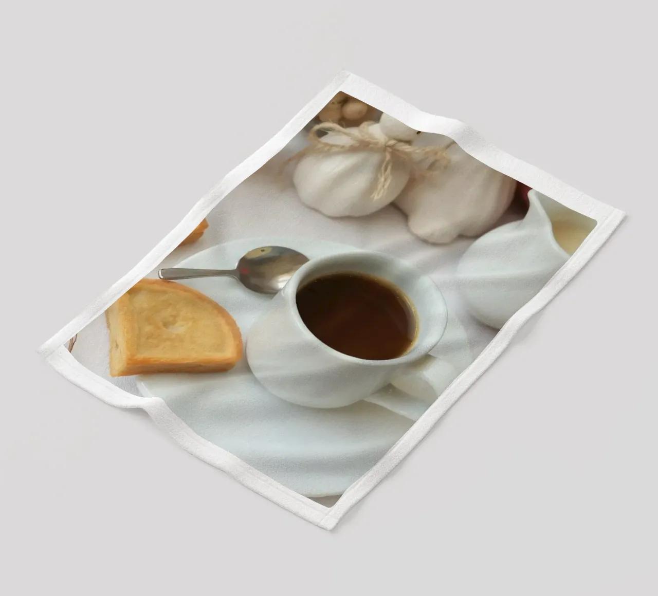 Cozy coffee and cookies setup on a table with warm colors an fleece blanket by DesignDoodle