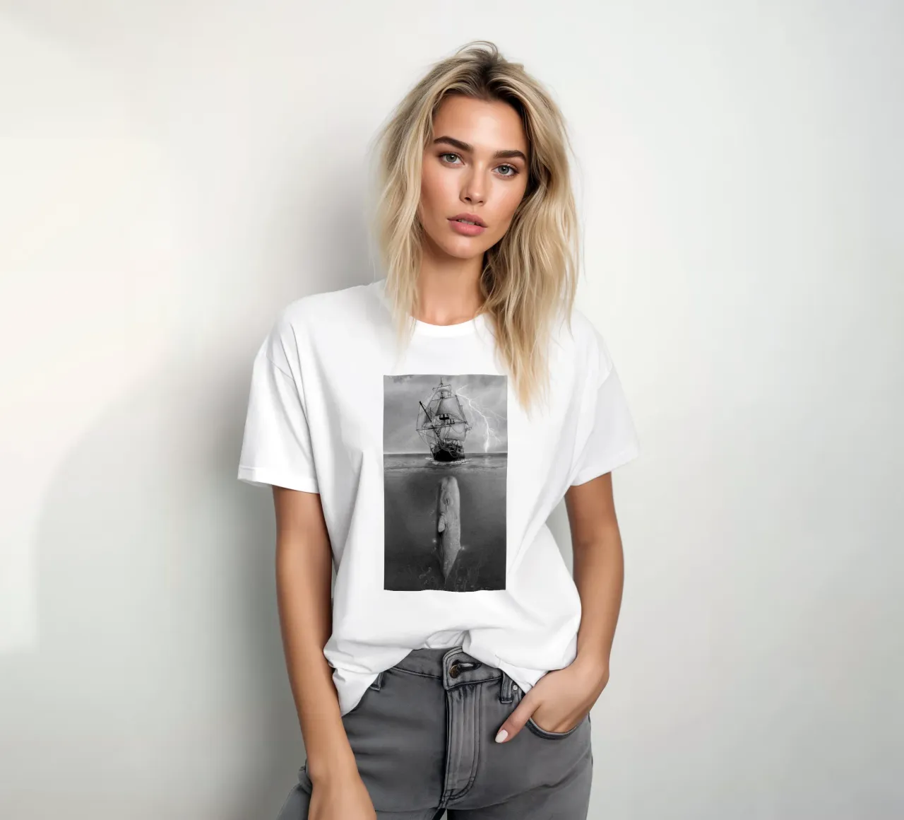 Balena nel mare t-shirt da christal shop