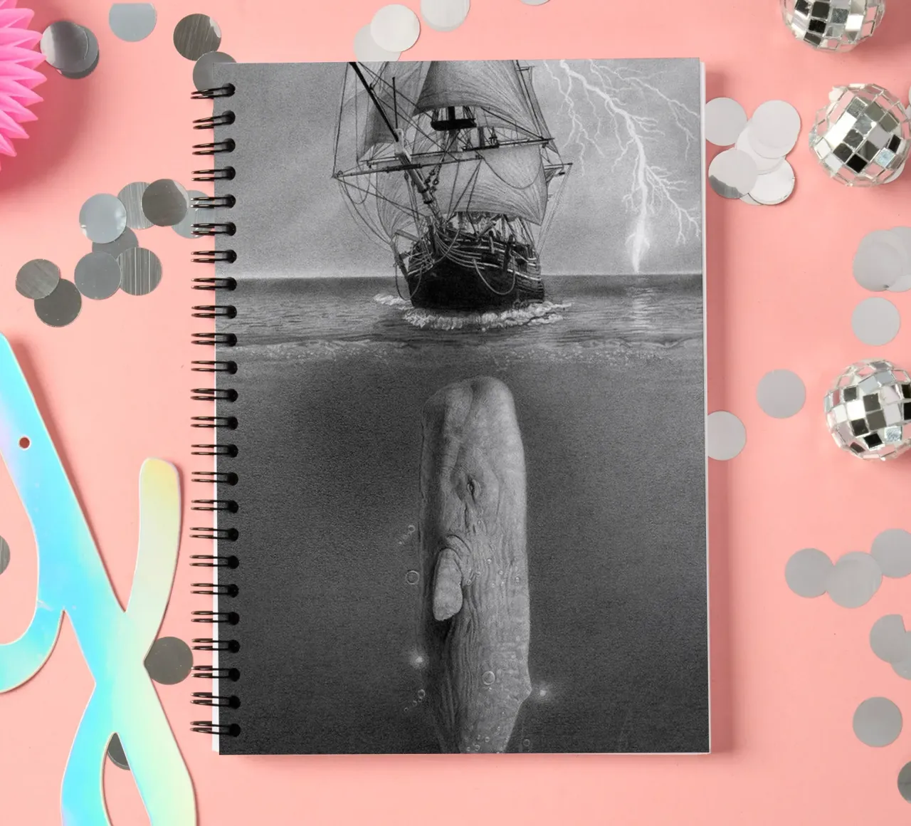 Whale In The Sea spiral notebook by christal shop