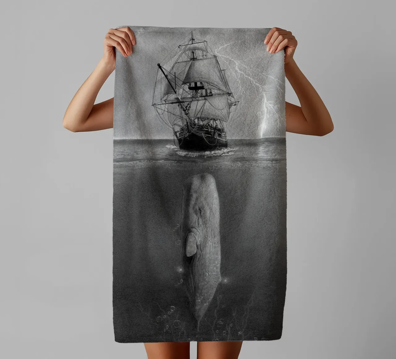 Walfisch im Meer Handtuch von christal shop