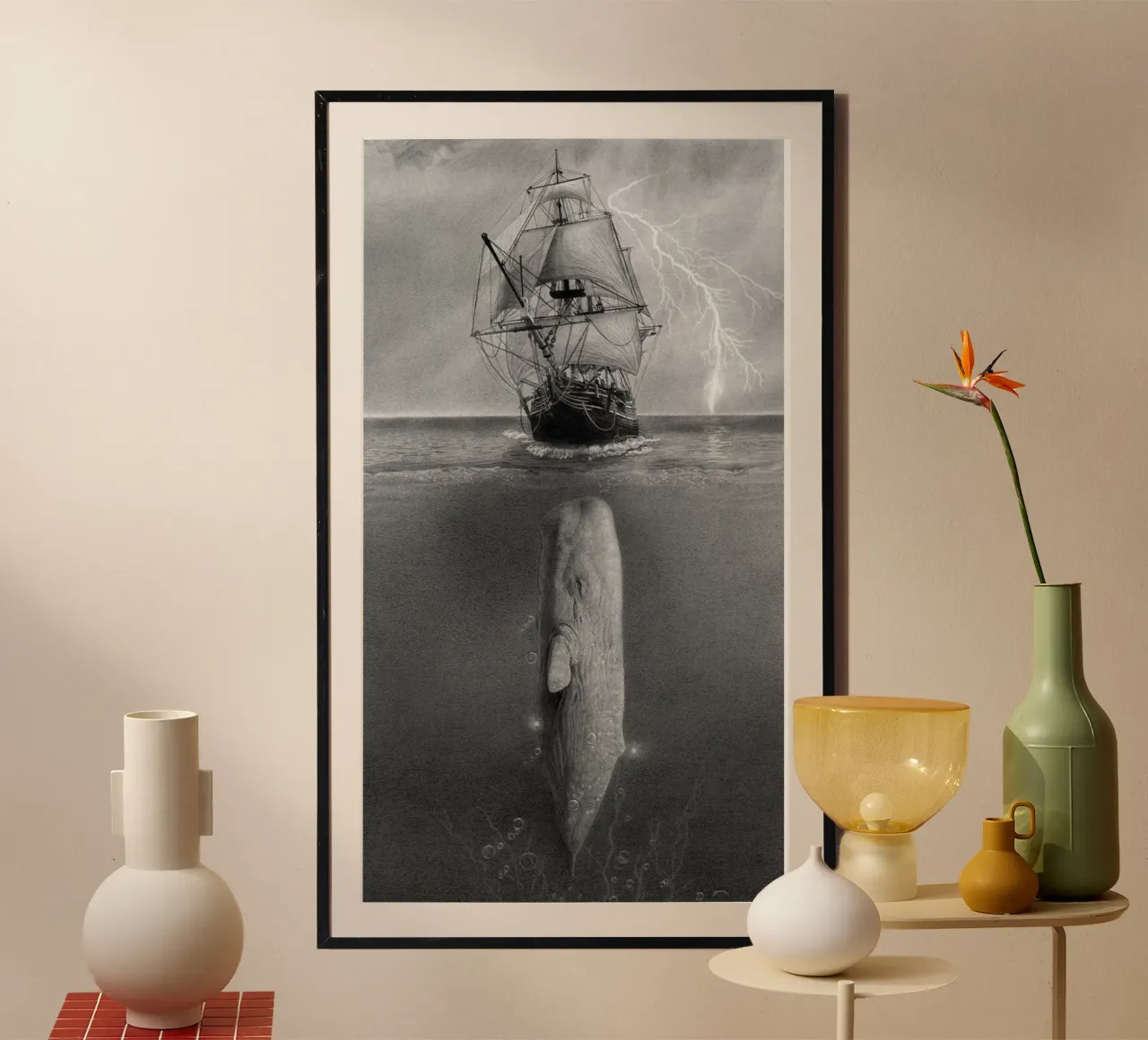 Balena nel mare poster da christal shop