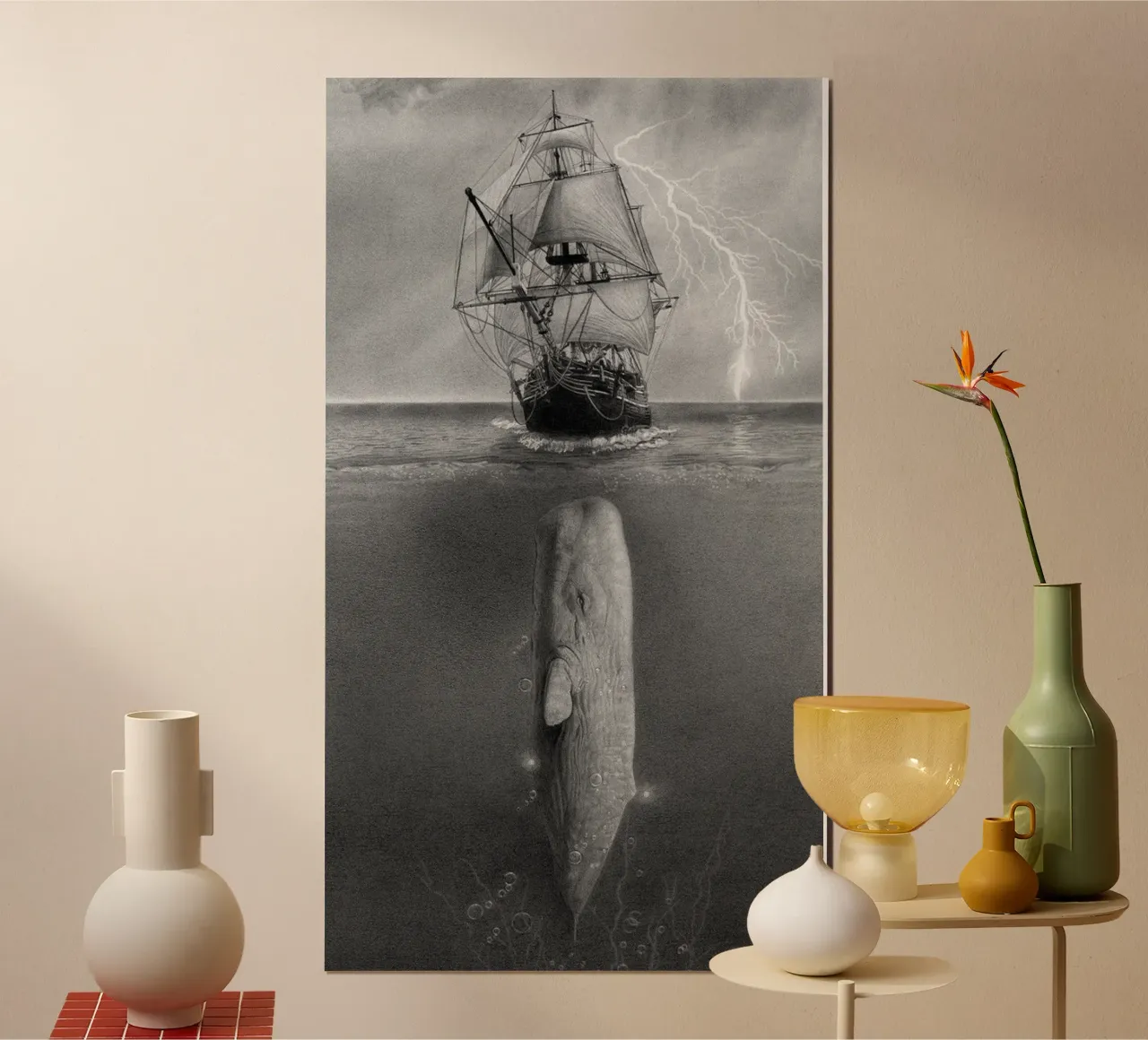 Balena nel mare poster da christal shop