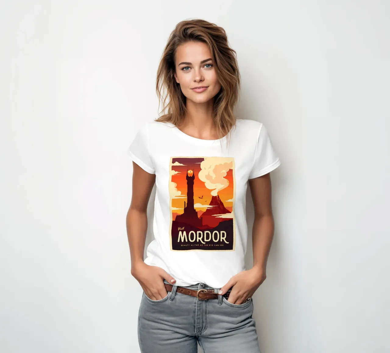 Visit Mordor women's fitted t-shirt by Alice Slatera