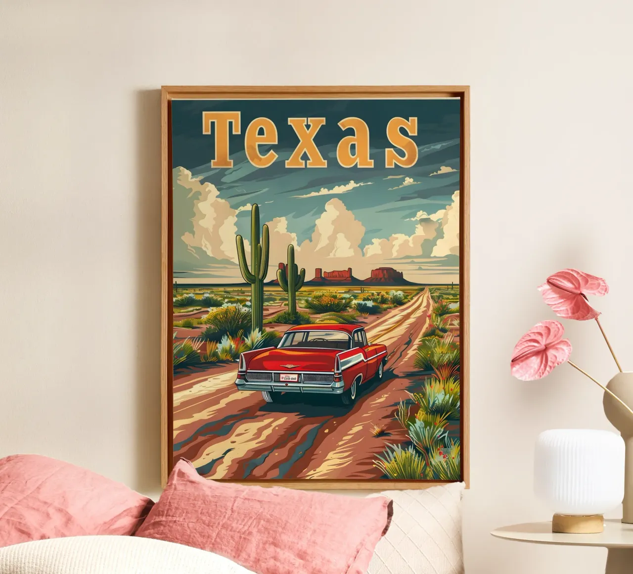 Texas Vintage Reiseposter tela con Cornice a cassetta da Vintage Travel Art