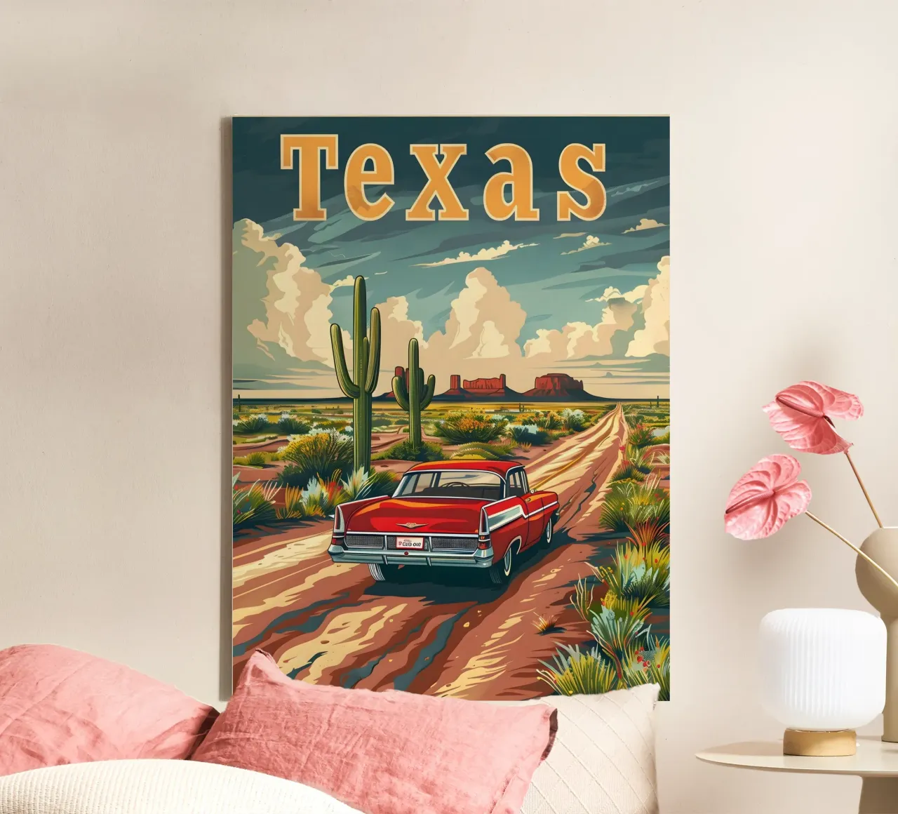 Texas Vintage Reiseposter tela con Cornice a cassetta da Vintage Travel Art