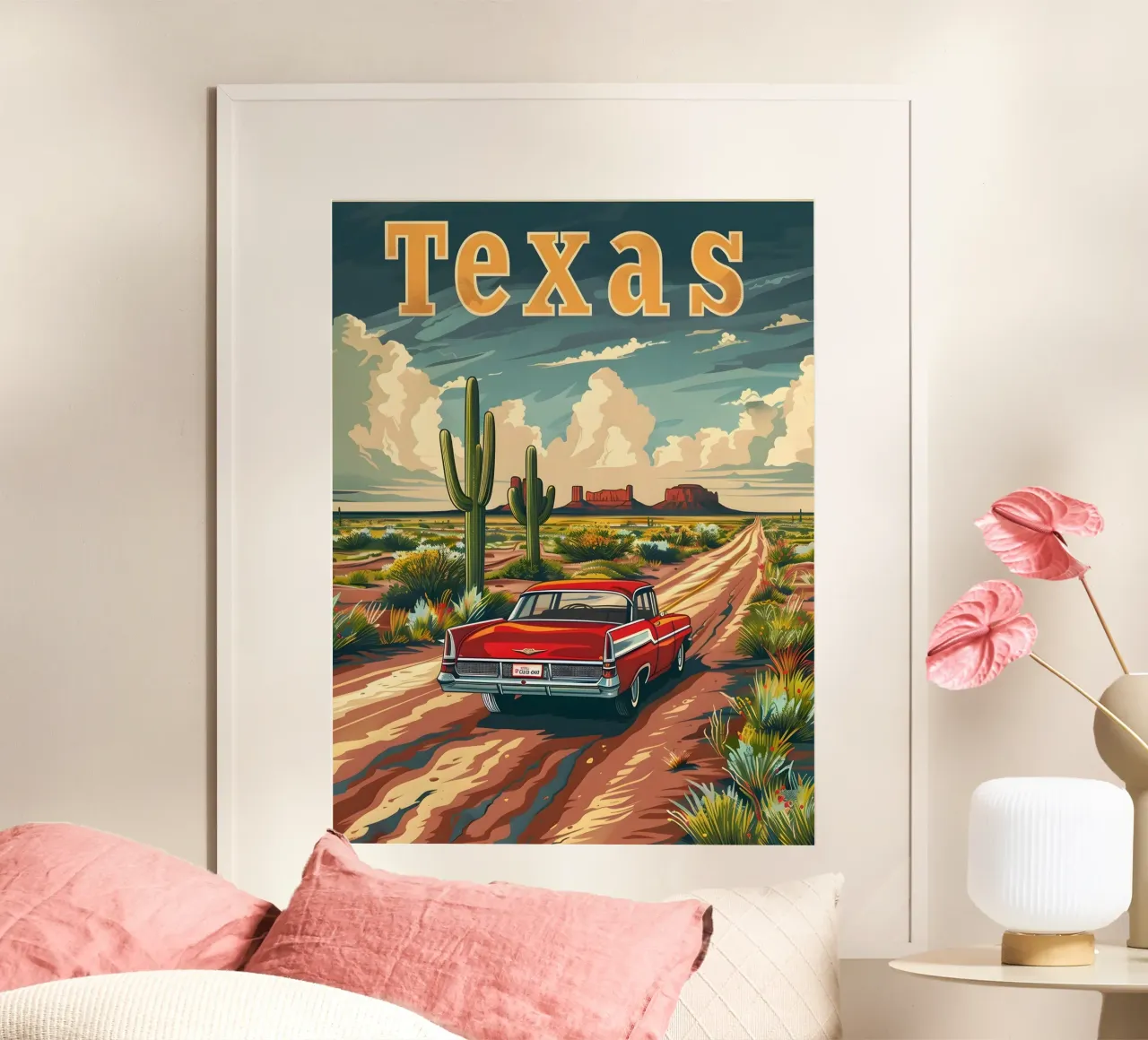 Texas Vintage Reiseposter poster con telaio in alluminio da Vintage Travel Art