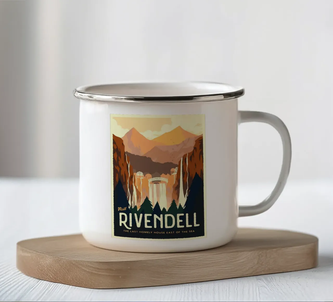 Visitare Rivendell tazza in smalto da Alice Slatera