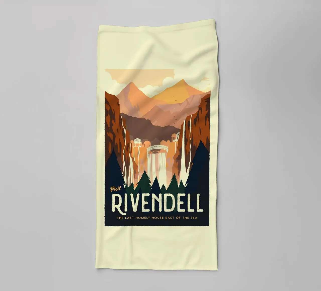 Visitare Rivendell asciugamano da bagno da Alice Slatera