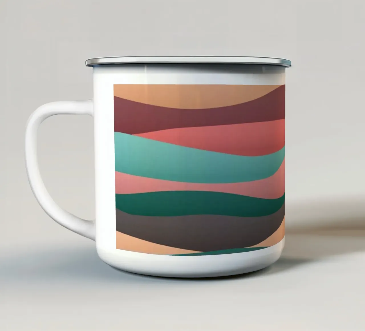 Calming Dunes Sunrise tazza in smalto da designdn
