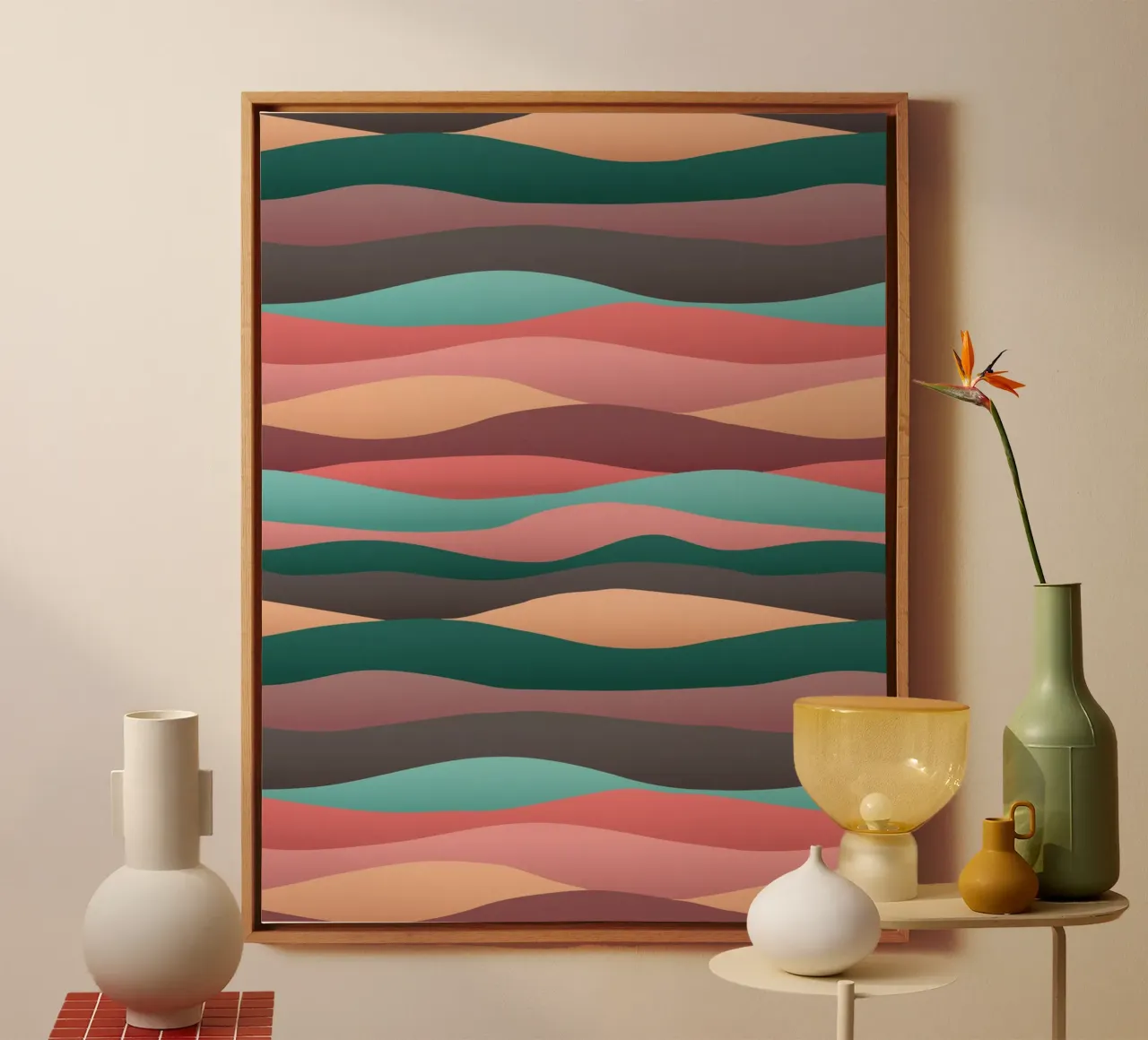 Calming Dunes Sunrise tela con Cornice a cassetta da designdn