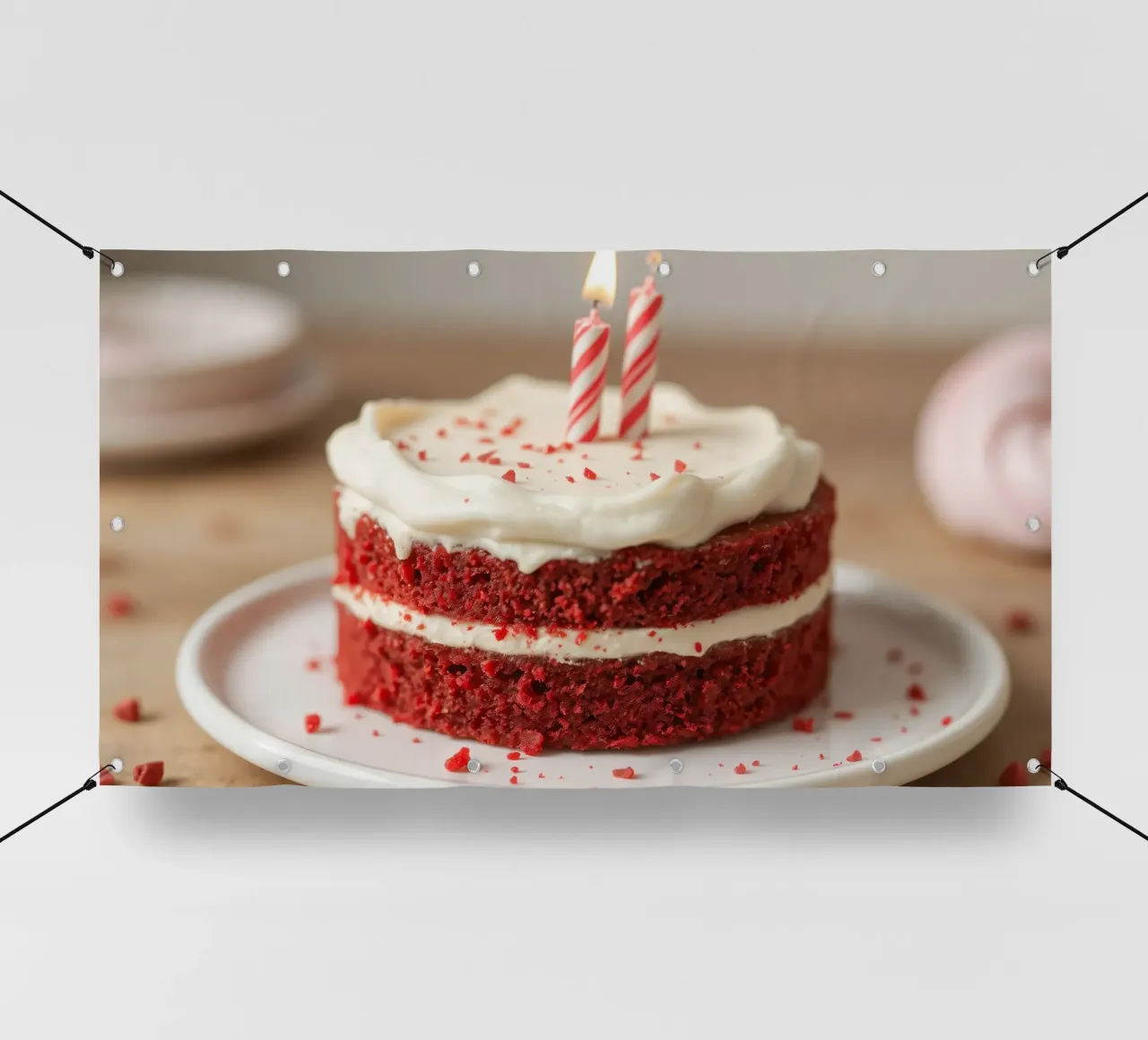Delicious red velvet cake adorned with candles and sprinkles pvc cover by DesignDoodle