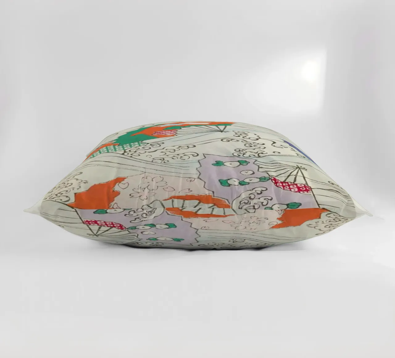 Shin-Bijutsukai - Crest & Fan decorative cushion by Vintage by JUNIQE
