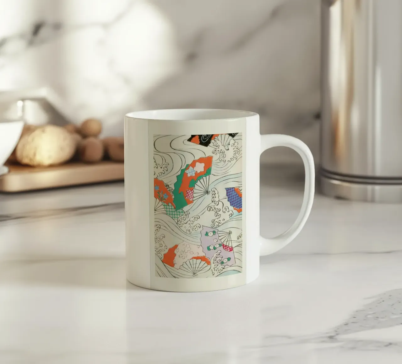 Shin-Bijutsukai - Crest & Fan mug en céramique de Vintage by JUNIQE
