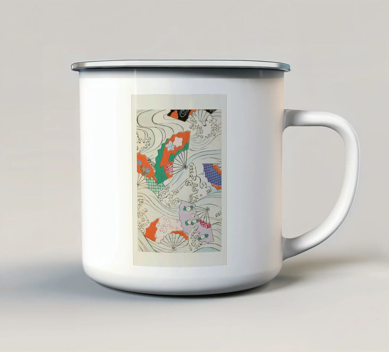 Shin-Bijutsukai - Crest & Fan tazza in smalto da Vintage by JUNIQE