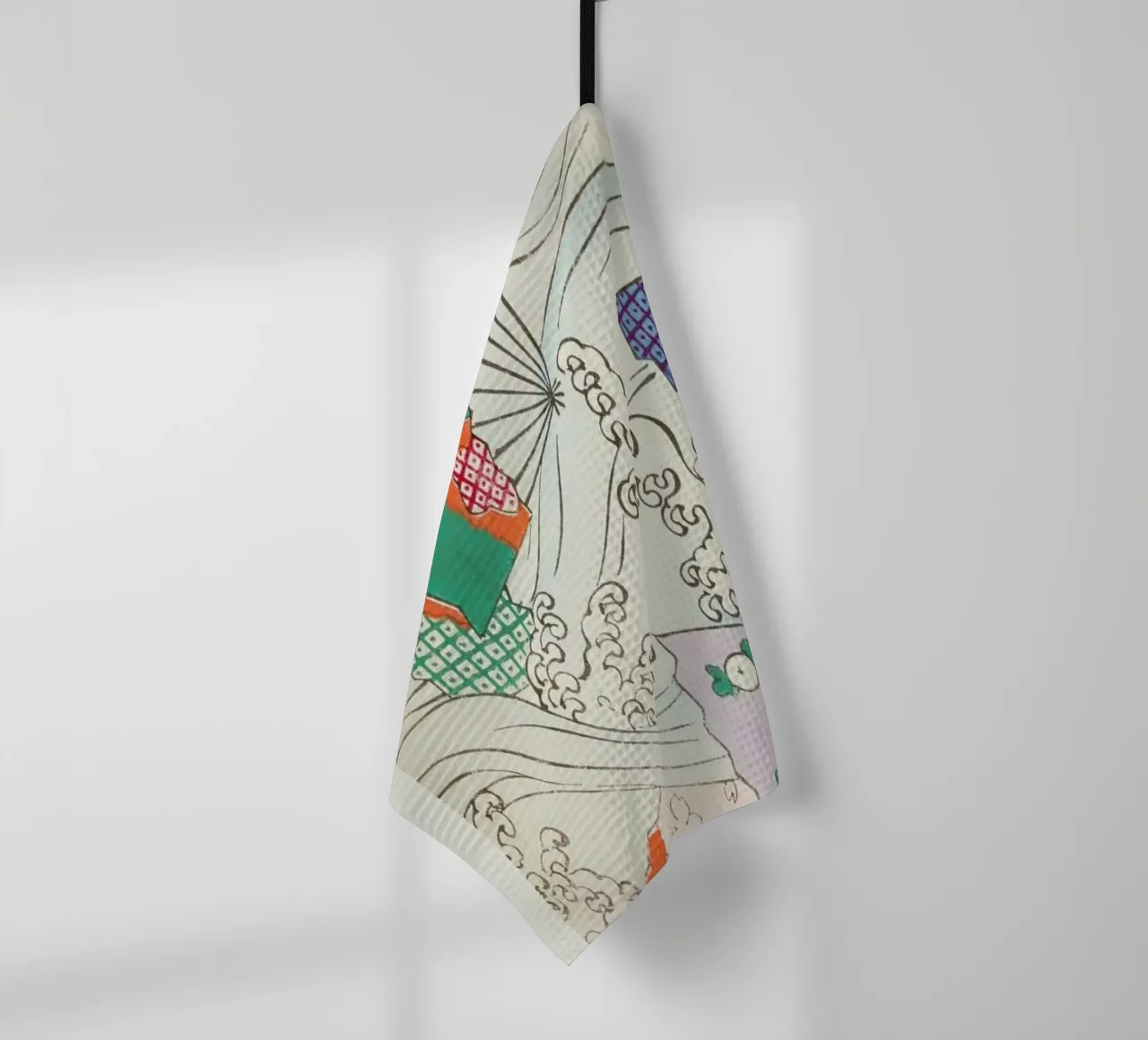 Shin-Bijutsukai - Crest & Fan paño de cocina de Vintage by JUNIQE
