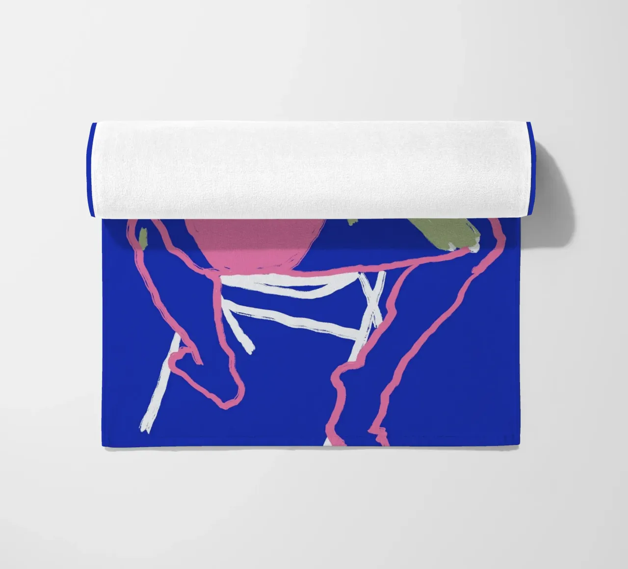 Schizzo di nudo al neon in line art telo mare da Little Dean