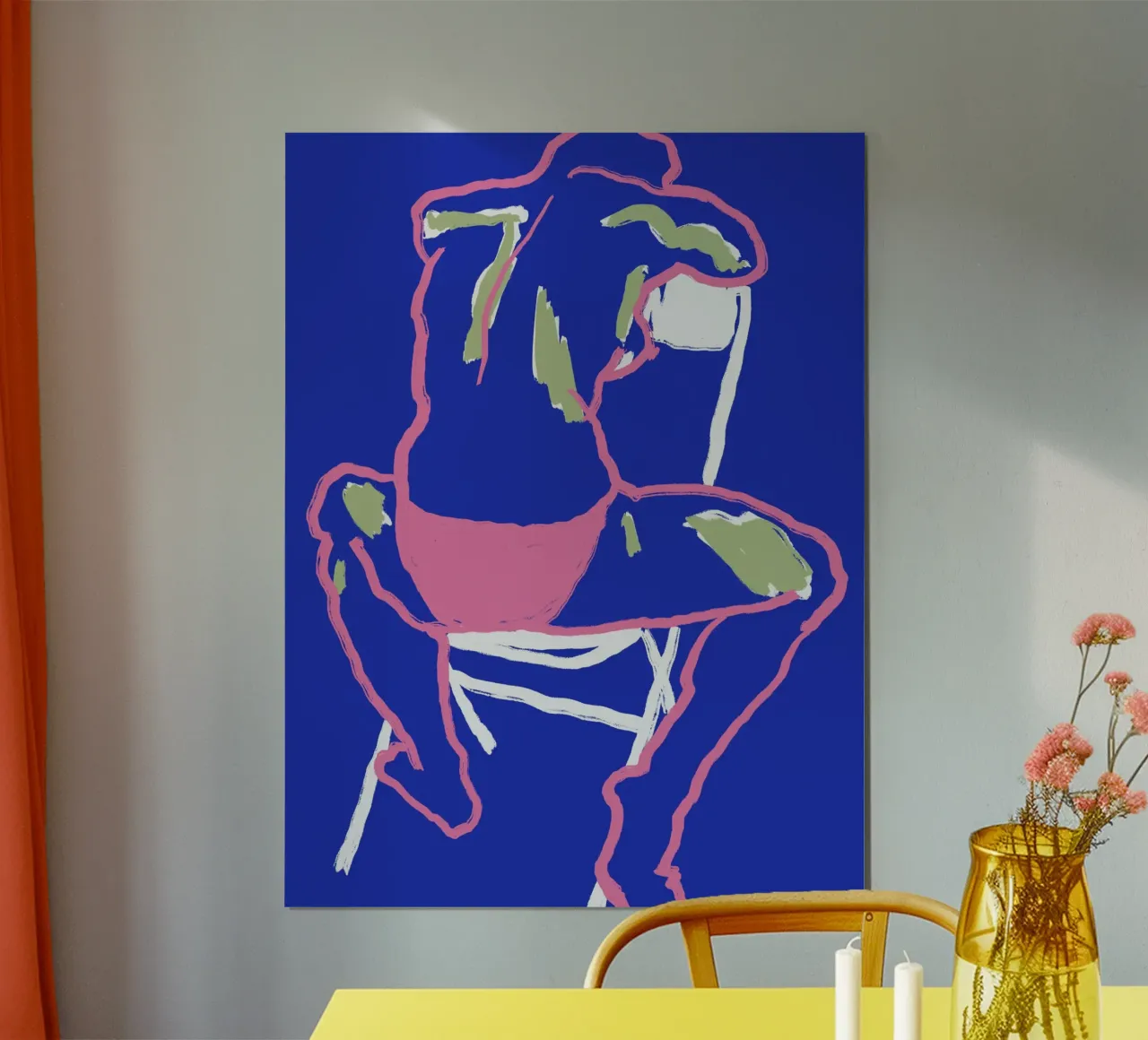 Line Art Neon Akt Skizze Poster von Little Dean