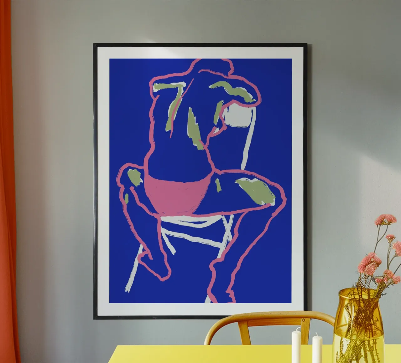 Line Art Neon Akt Skizze Poster von Little Dean