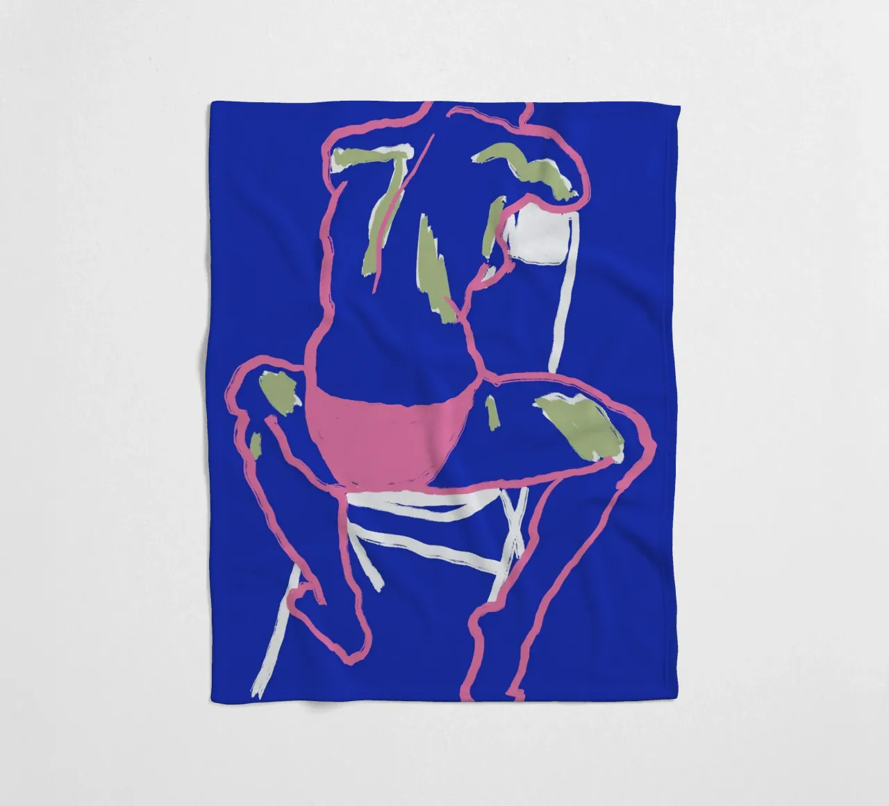 Schizzo di nudo al neon in line art coperta in pile da Little Dean