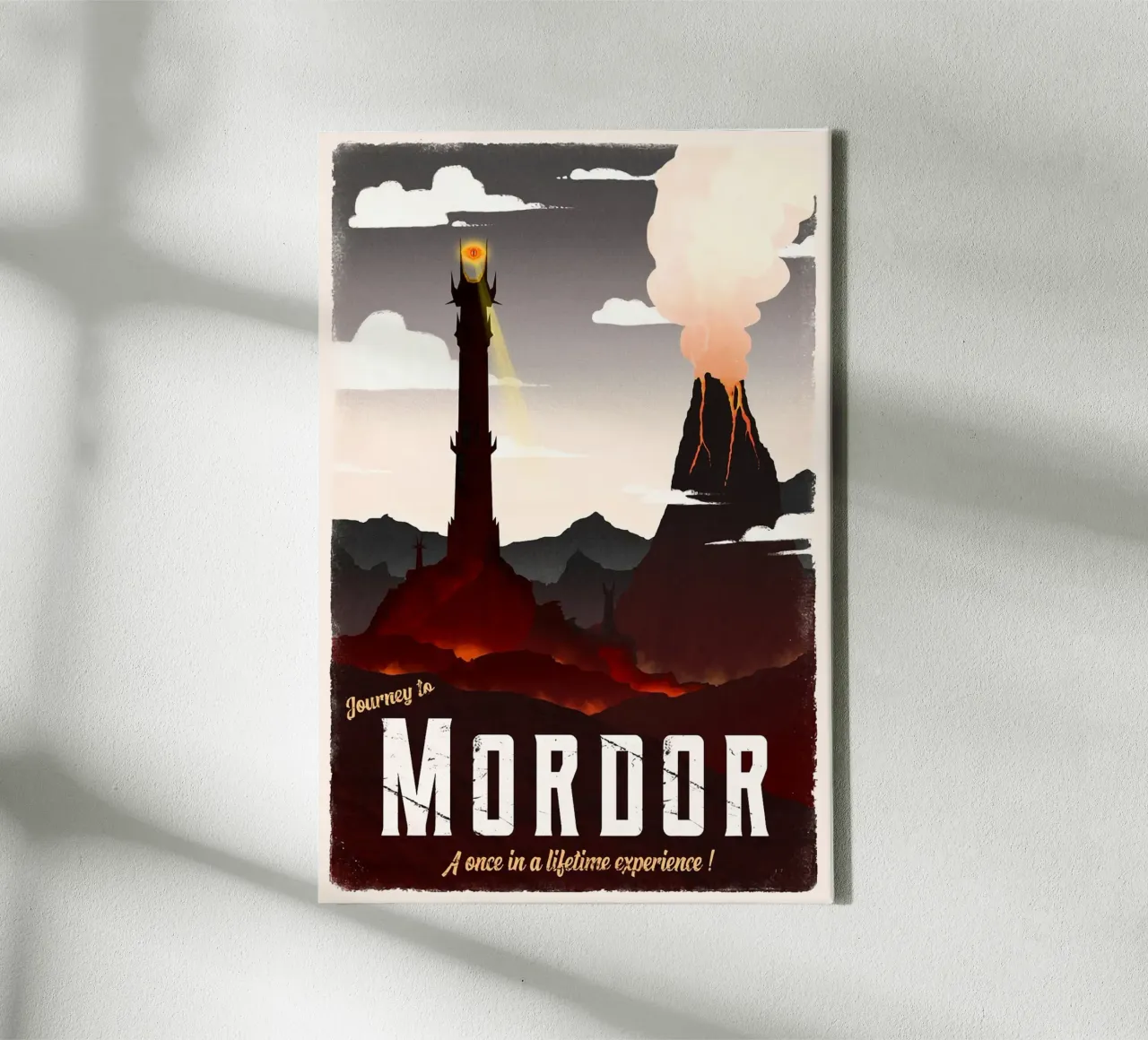 Journey To Mordor canvas with Floater frame by Alice Slatera
