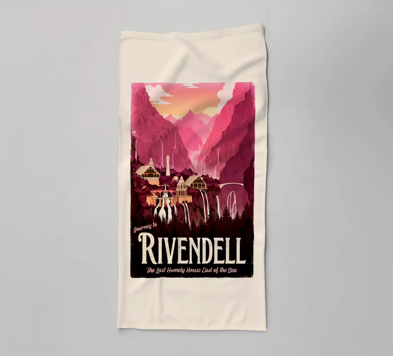 Viaggio a Rivendell asciugamano da bagno da Alice Slatera