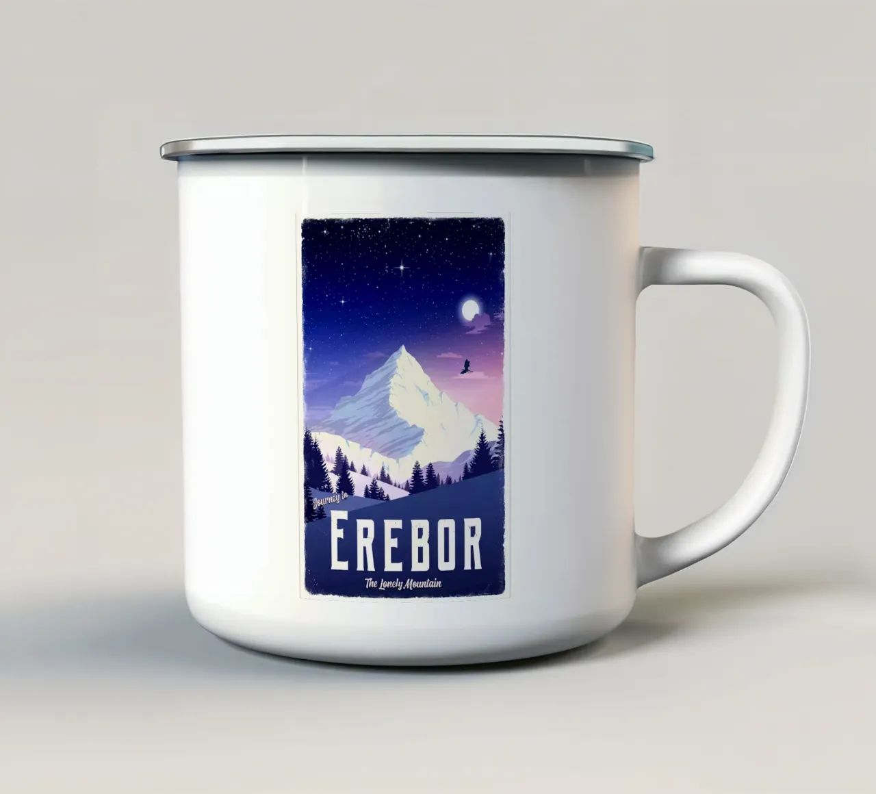 Viaggio a Erebor tazza in smalto da Alice Slatera