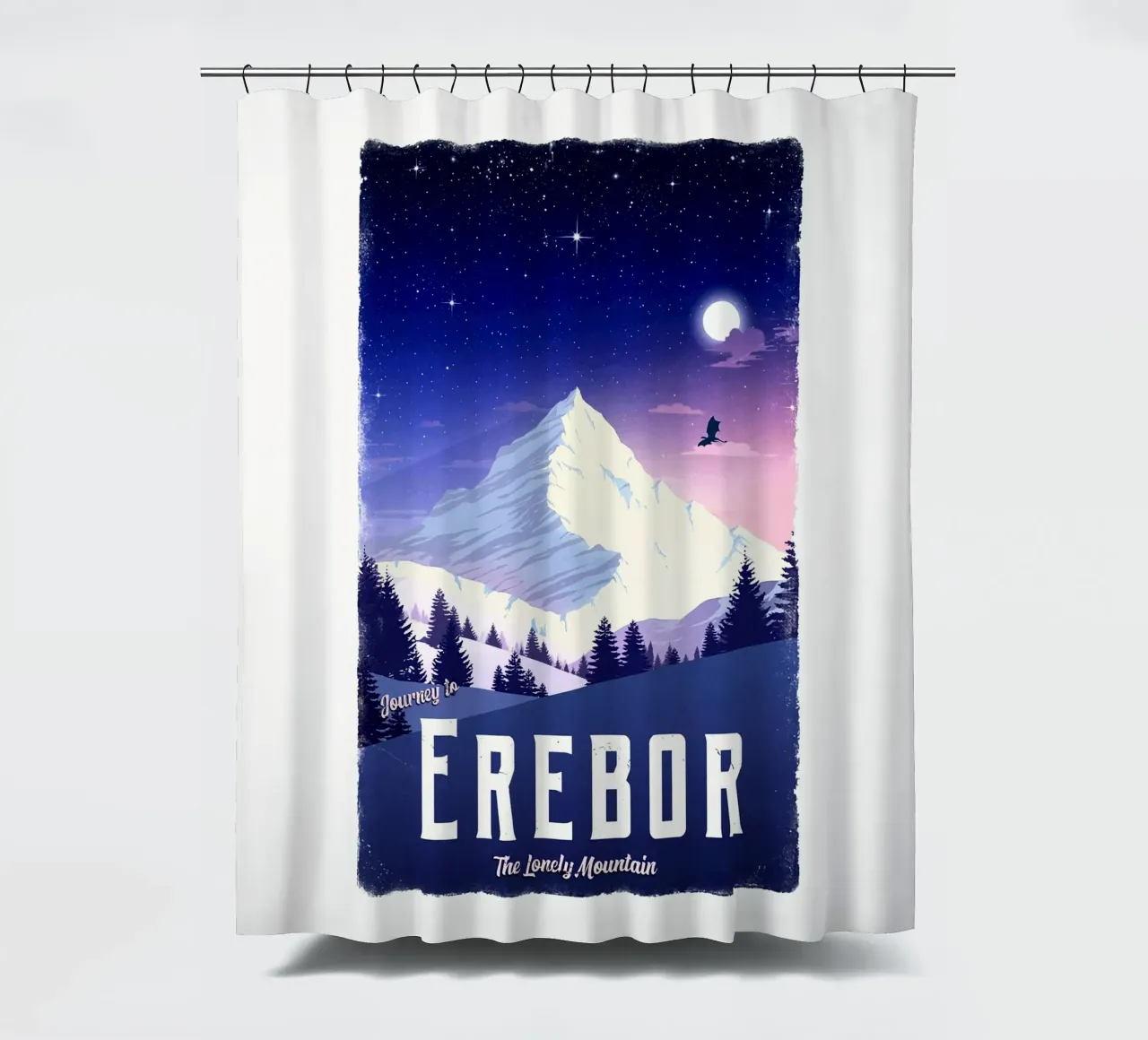 Viaggio a Erebor tenda da doccia da Alice Slatera