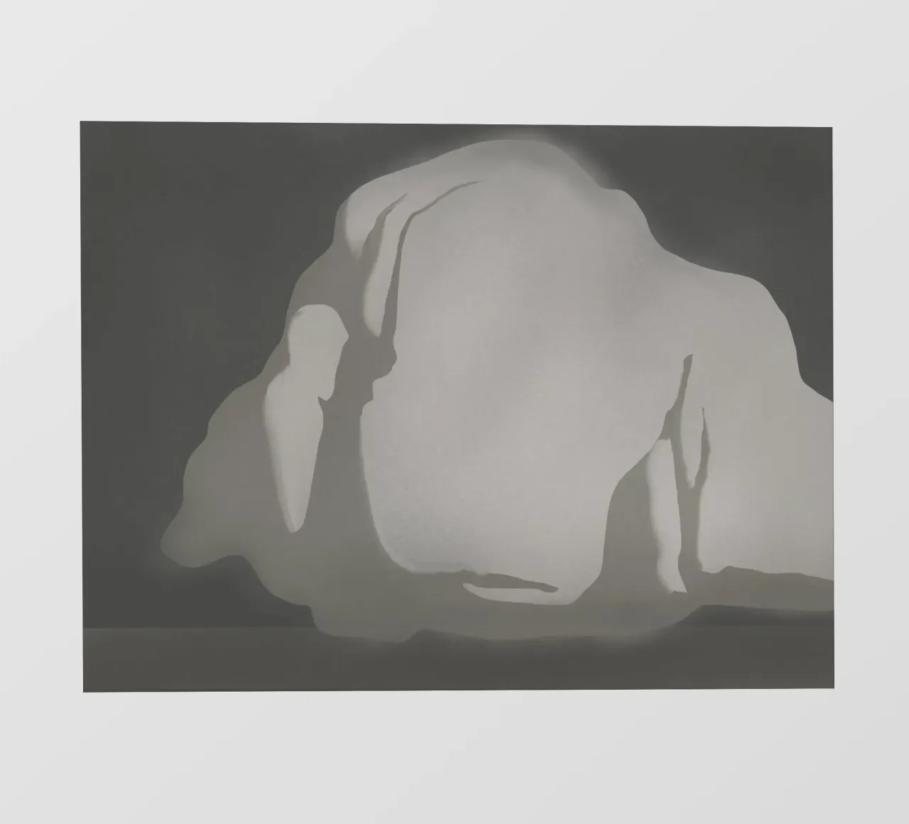 Scultura minimale in scala di grigi telo in pvc da Little Dean