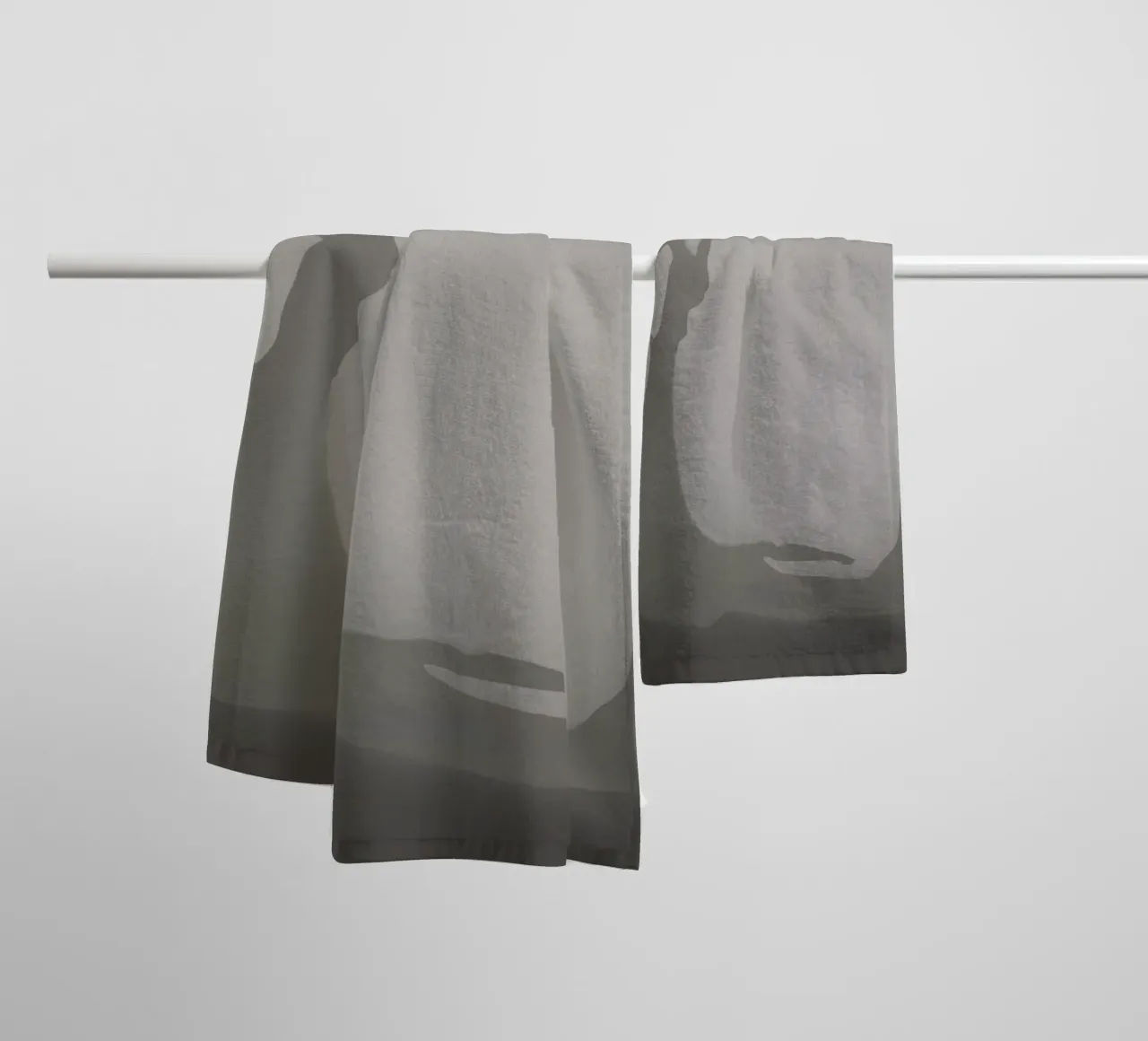 Scultura minimale in scala di grigi asciugamano da bagno da Little Dean