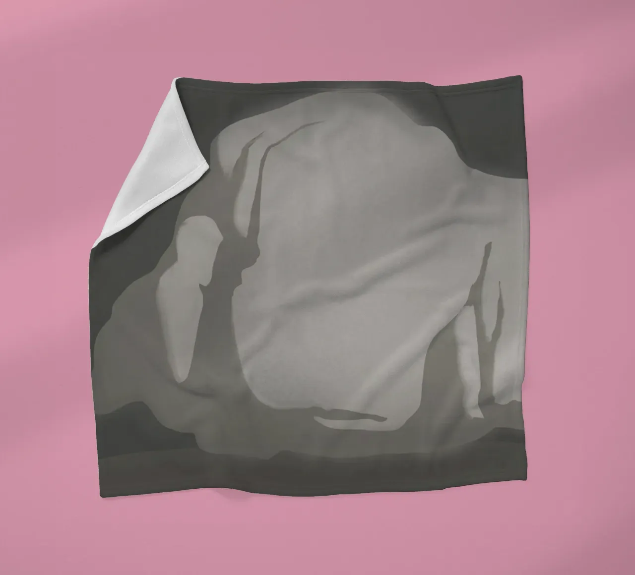 Scultura minimale in scala di grigi coperta in pile da Little Dean