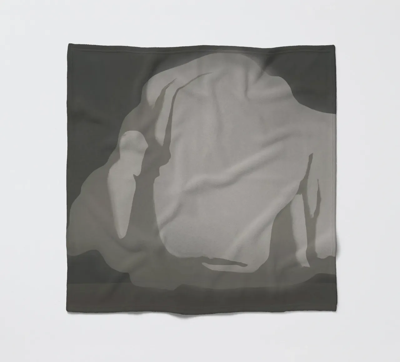 Scultura minimale in scala di grigi coperta in pile da Little Dean