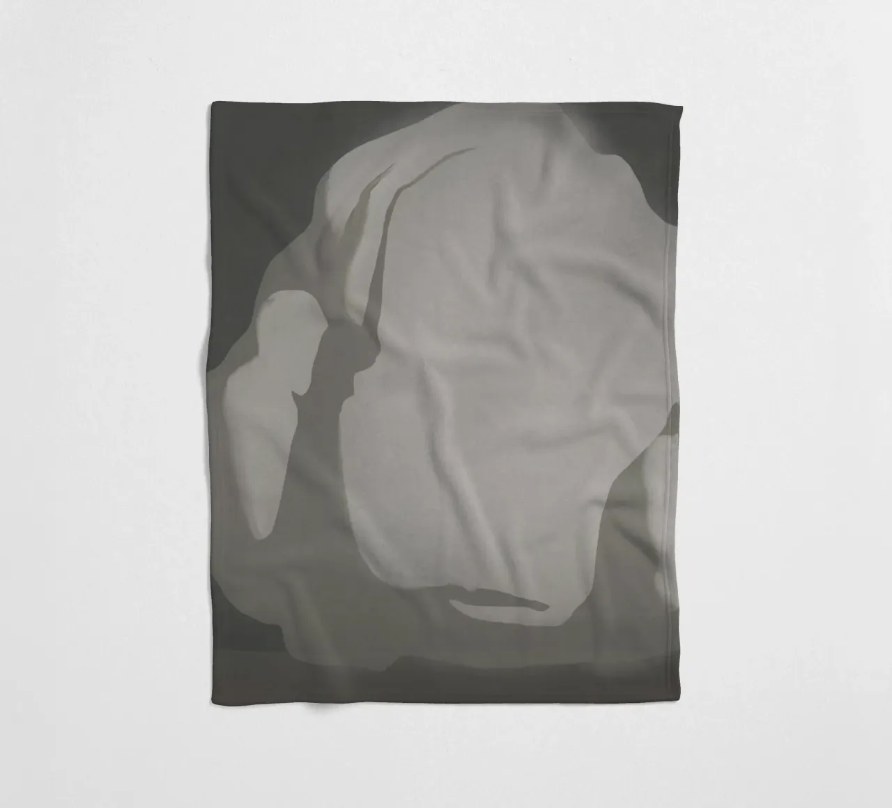 Scultura minimale in scala di grigi coperta in pile da Little Dean