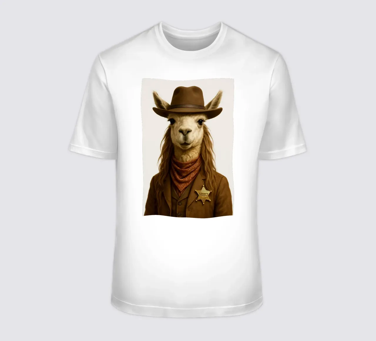Lama sceriffo del selvaggio West, poster western d'epoca t-shirt da So Cute Land - Affiches et posters