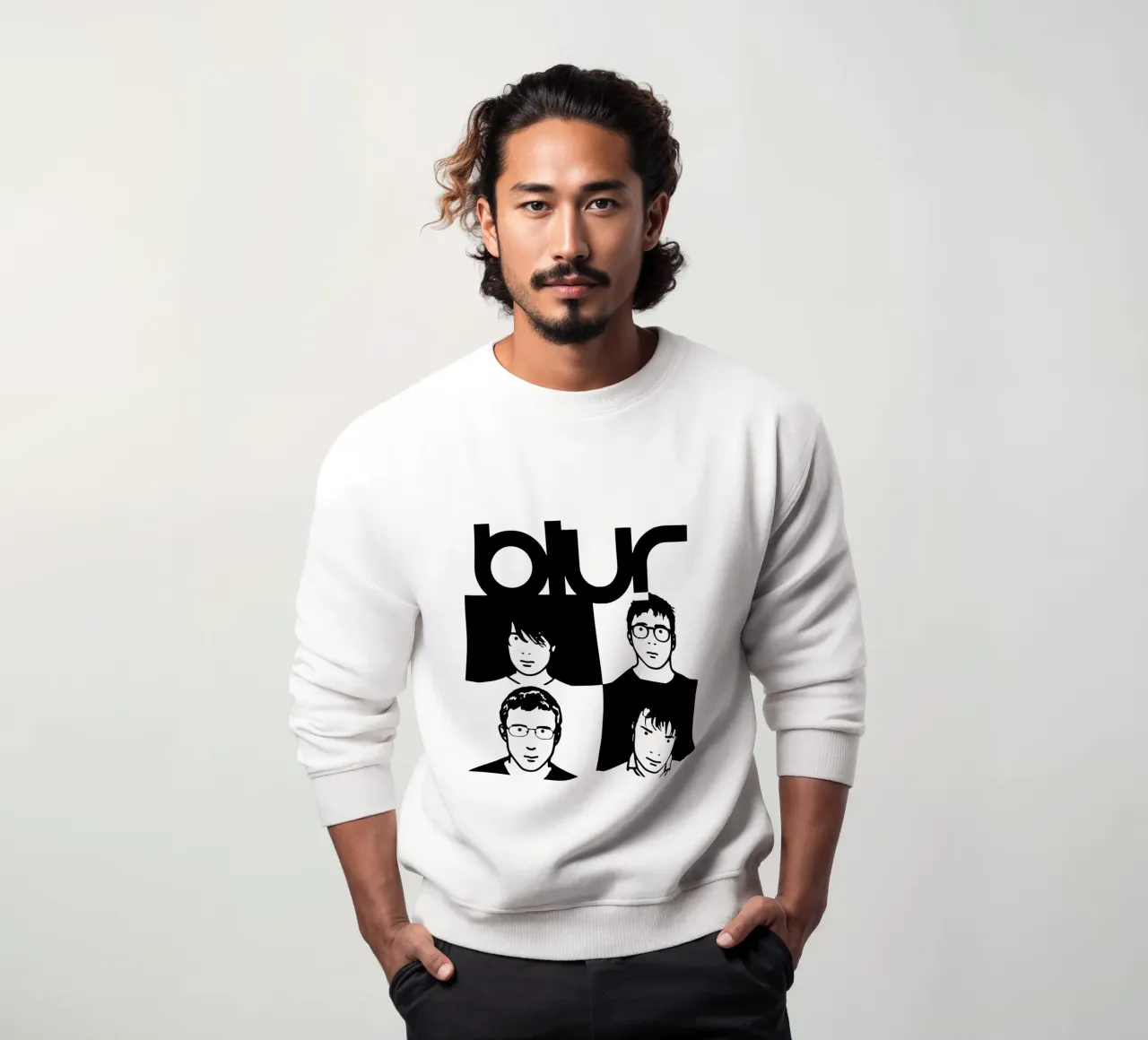 Blur Black And White sweatshirt by FKochStudio