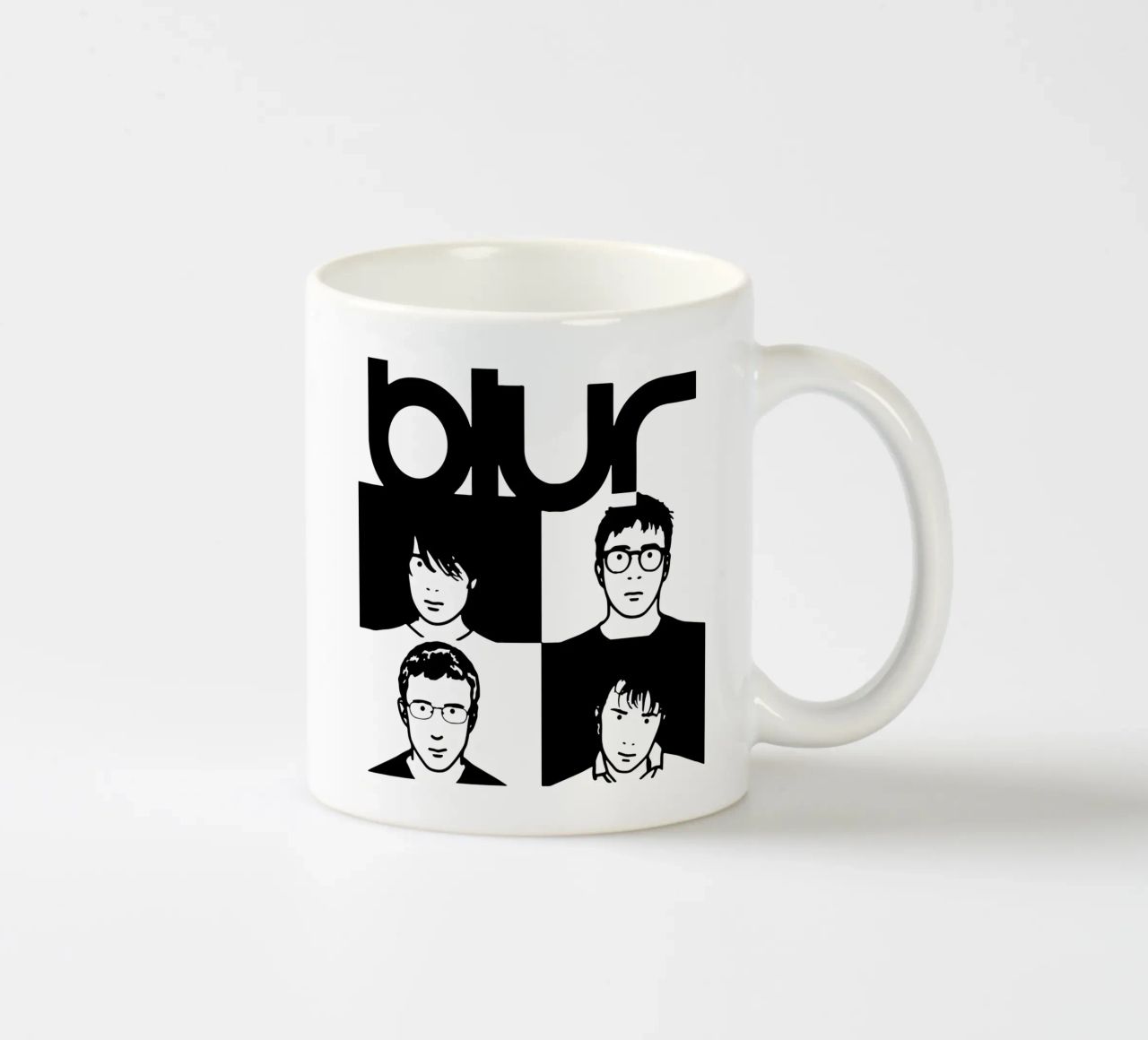 Sfocatura in bianco e nero tazza in ceramica da FKochStudio