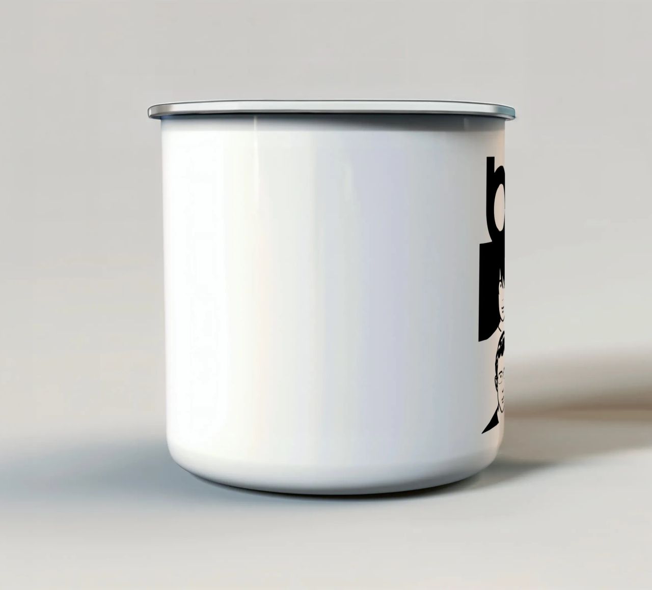 Sfocatura in bianco e nero tazza in smalto da FKochStudio