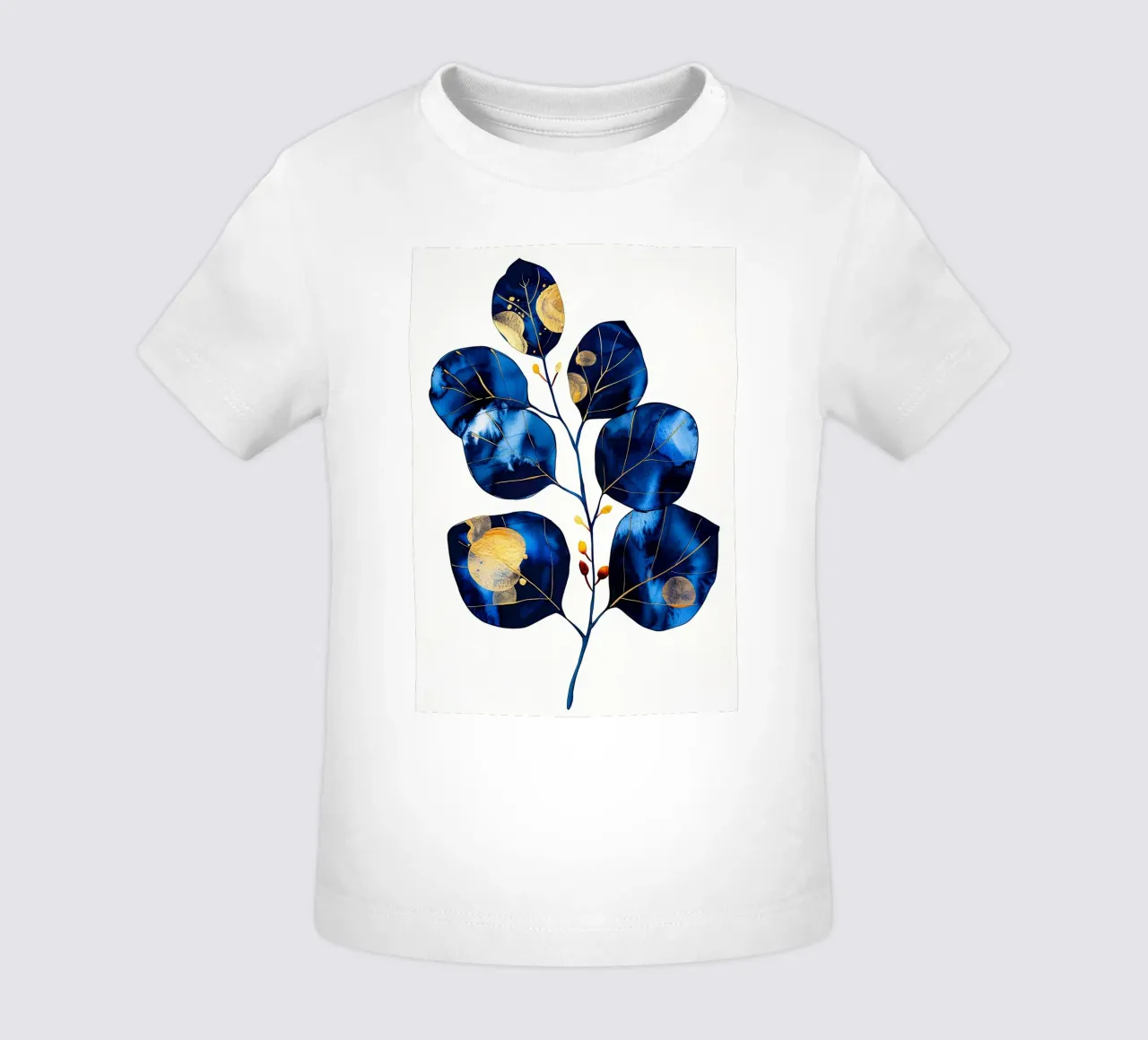 Blue eucalyptus leaves baby t-shirt by Justyna Jaszke JBJart